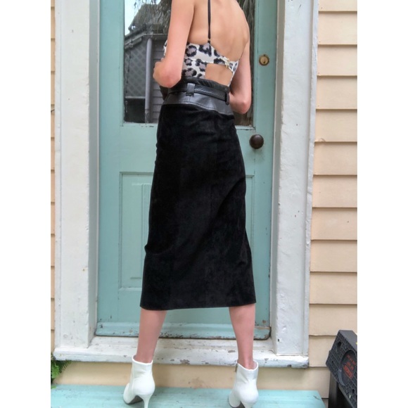 Vintage Lillie Rubin leather and suede skirt - Picture 6 of 8